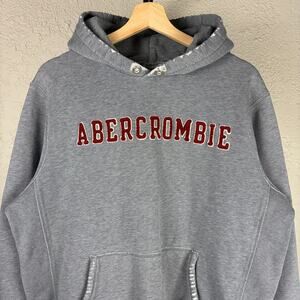 Vintage Abercrombie And Fitch Distressed Heavyweight Medium Spellout Hoodie